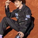 Denim Flowers Trousers - SAMPLE SALE